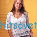 Ажурная кофточка крючком из хлопка