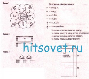 Голубой топ крючком, схемы.