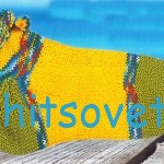 Вязаные носки с волнистым краем