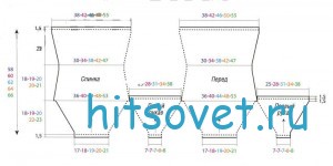 Трехцветный пуловер с короткими рукавами, выкройка. Трехцветный пуловер с короткими рукавами, выкройка.
