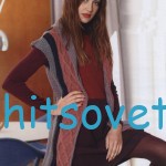 Длинный жилет спицами с узорами