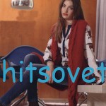 Вязаный жилет жемчужным узором Вязаный жилет жемчужным узором