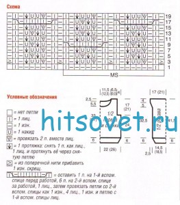 Вязание джемпера с широкими планками, схема. Вязание джемпера с широкими планками, схема.