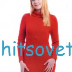 Вязаное мини платье красного цвета