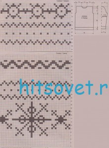 Бело-голубой пуловер спицами Бело-голубой пуловер спицами