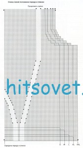 Вязание пуловера с шишечками, схема 2.