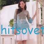Вязание модного пуловера с цветами Вязание модного пуловера с цветами