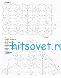Кружевной топ крючком, схемы.