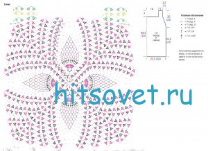 Вязание топа с цветочным мотивом, схема. Вязание топа с цветочным мотивом, схема.
