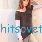 Вязание пуловера с асимметричным краем