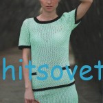 Вязание костюма цвета мяты