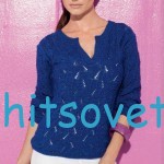 Вязание джемпера с ажурными зубчиками
