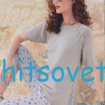 Стильный пуловер с короткими рукавами схема