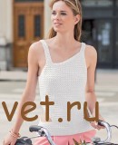 Асимметричная майка крючком