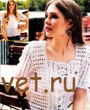 Белый топ крючком из хлопка