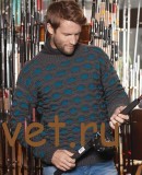 Двухцветный мужской джемпер спицами Двухцветный мужской джемпер спицами