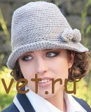Серая шляпа крючком