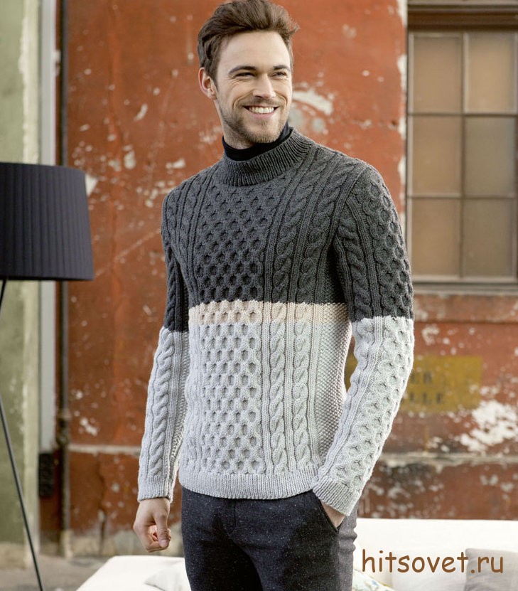 мужские свитера спицами схемы и описание