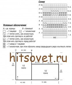 Схема вязания летнего пончо