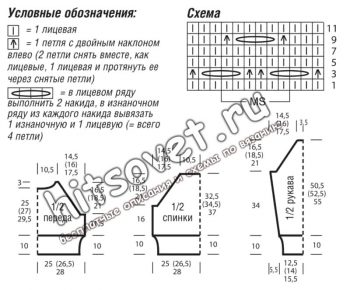 Джемпер сетка крючком схема и описание