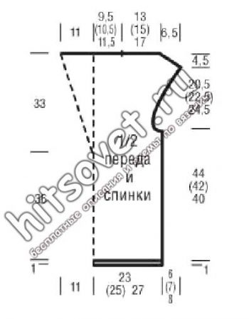 Топ из хлопка спицами, выкройка.
