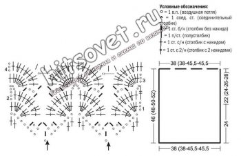 Накидка крючком схемы