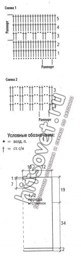 Топ белый крючком, схемы.