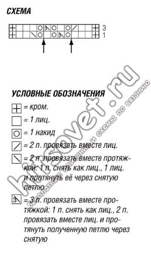 Пуловер сетчатый, схема.