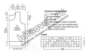 Розовый топ, схемы.