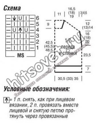 Безрукавка оверсайз, схемы.