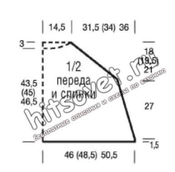 Пончо с рукавами, выкройка.