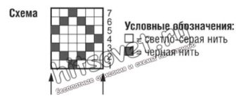 Шапка с ушками, схема.