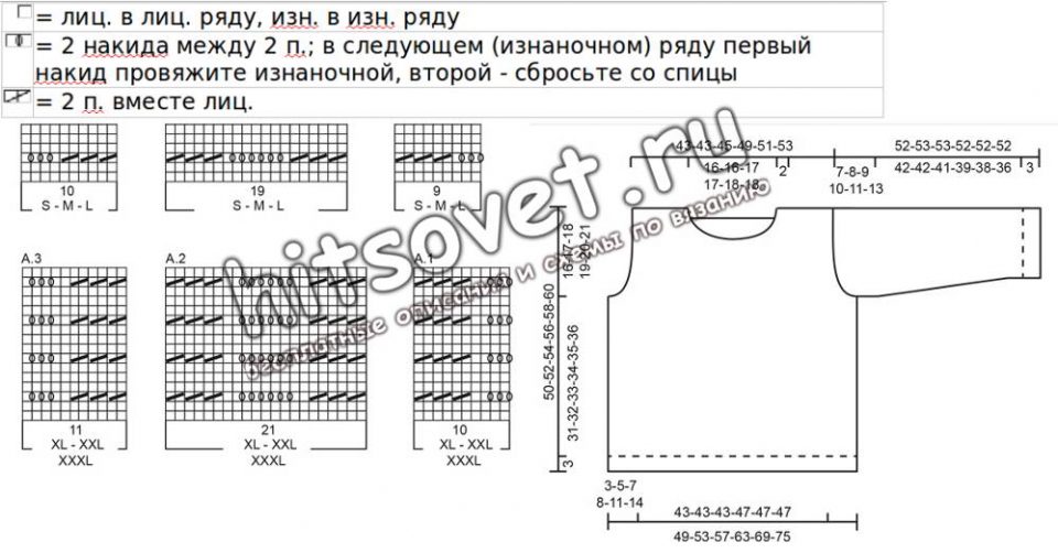 Вязание джемпера Footprints in the sand, схемы.