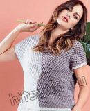 Двухцветный топ пошаговое описание вязания