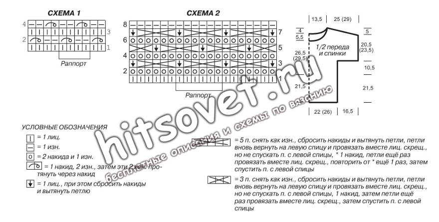 Модный топ из секционной пряжи, схемы.