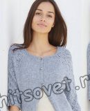 Вязаный жакет с ажурными рукавами Вязаный жакет с ажурными рукавами