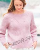 Модный пуловер резинкой схема и описание