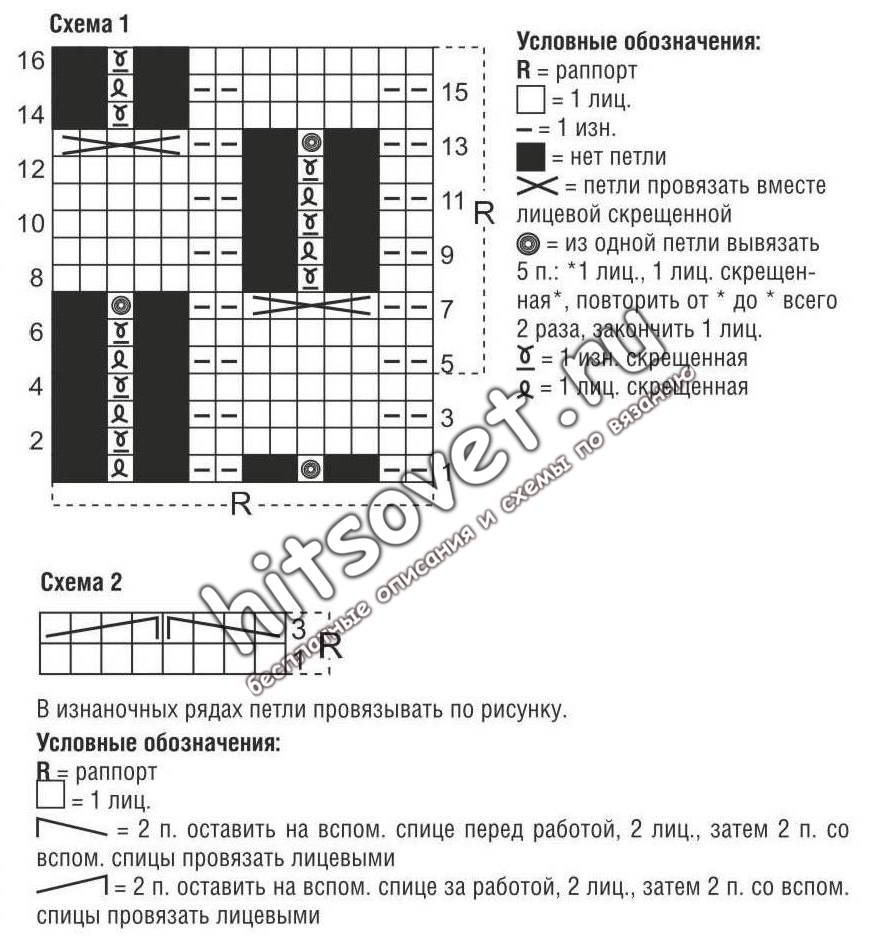 Модный меланжевый пуловер с шишечками, схема.
