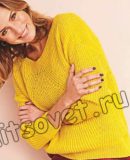 Свободный пуловер полупатентной резинкой