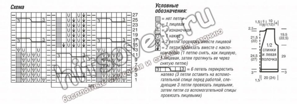 Стильный жилет с косами из хлопка, схемы.