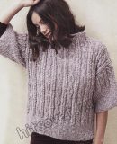 Модный вязаный свитер с рукавами три четверти Модный вязаный свитер с рукавами три четверти