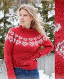 Новогодний свитер спицами Merry Hearts