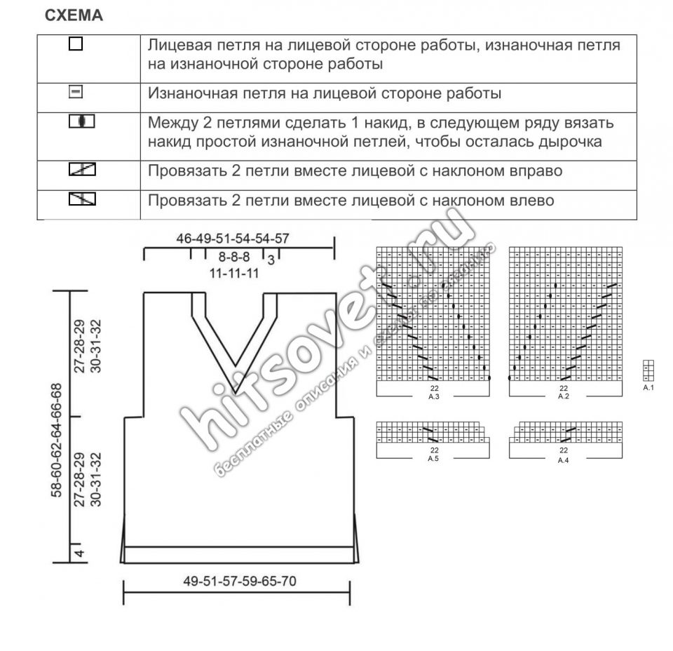Вязание безрукавки Ash Mint, схемы.