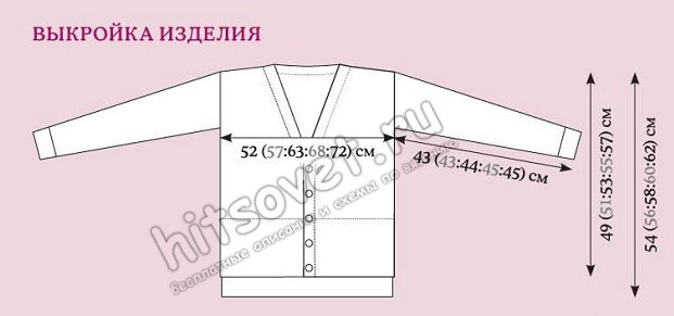 Вязание жакета North Laine, выкройка.