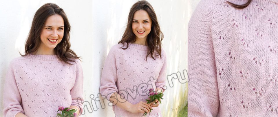 Вязание джемпера Pink Peony, фото 2.