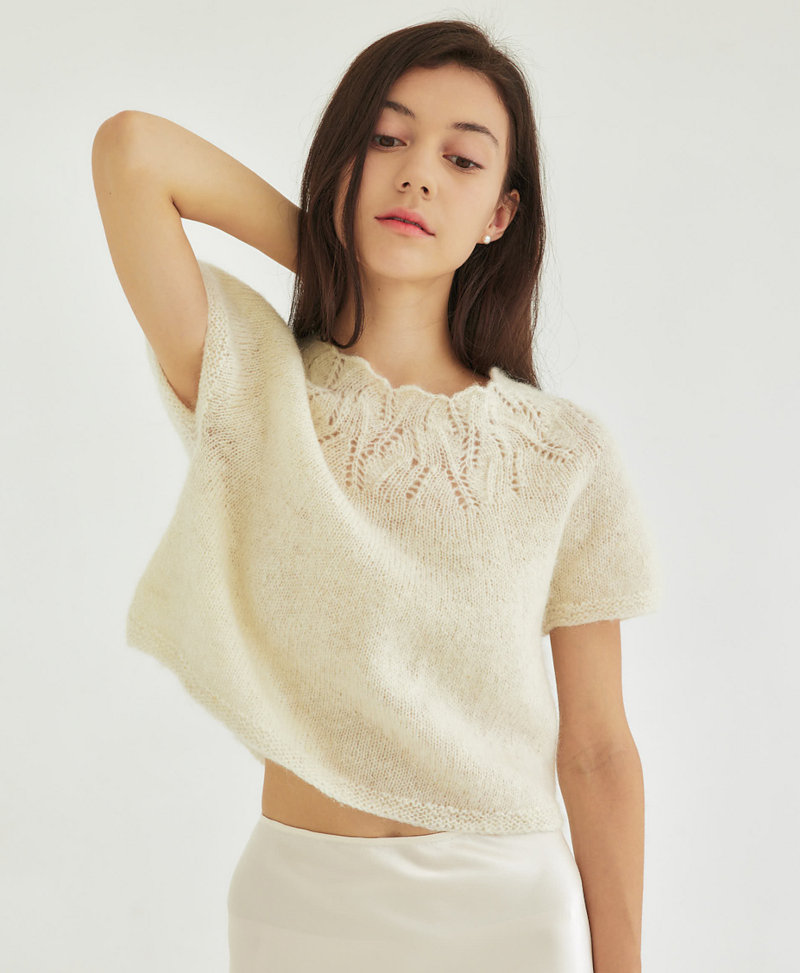 Laurier Summer Top — летний топ спицами с ажурной кокеткой Laurier Summer Top — летний топ спицами с ажурной кокеткой