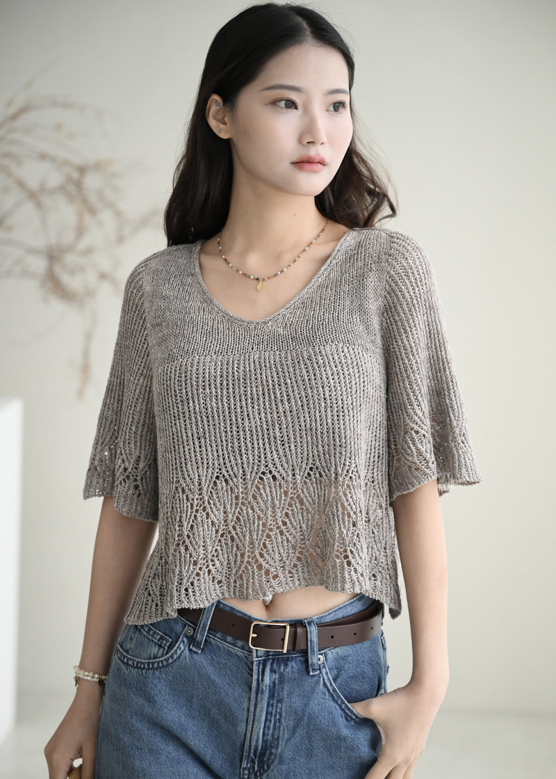 Anise Top — ажурный летний топ спицами сверху вниз