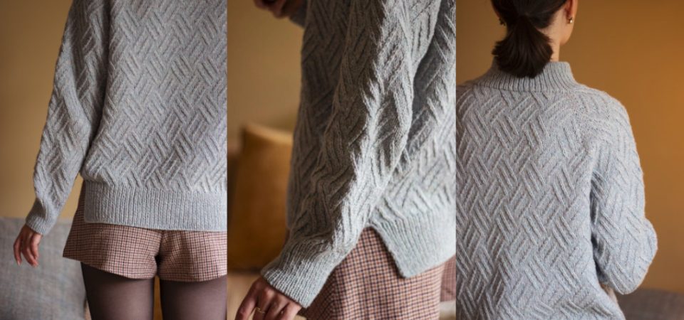 Женский джемпер Checkerplate sweater спицами