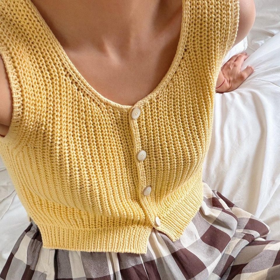 Moema Top ажурный летний топ спицами