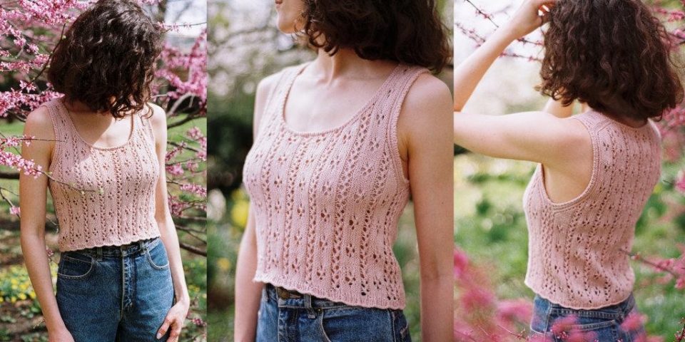 Petite Pointelle Tank женский летний топ с ажурным узором